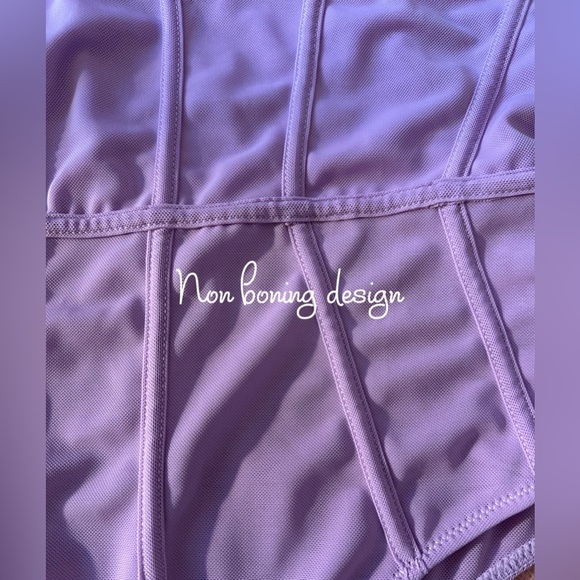 NWT Women's Trendy Sexy Mesh Spaghetti Strap Slimming Bustier Purple Size L - Picture 3 of 10